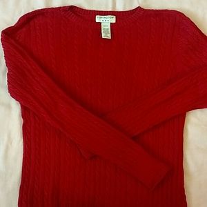 Covington Red cable sweater
